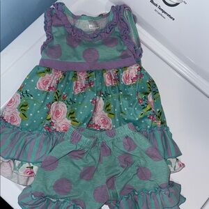 Floral and Polka Dot Baby Dress Set
